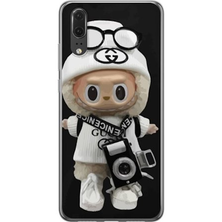 Kompatibel Mobilcover til Huawei Huawei P20 Stilfuld designerfigur med kamera og streetwear, legesyg samlerfigur i trendy urban æstetik og minimalist