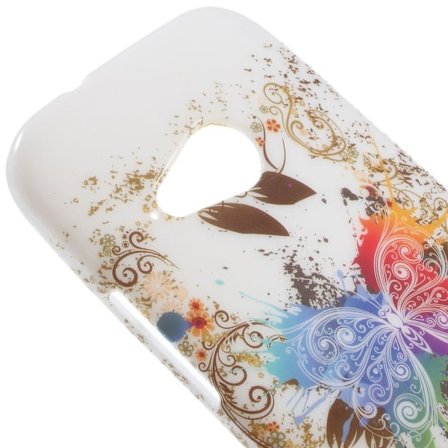 Butterfly läder HTC One Mini 2 fodral - Flerfärgad