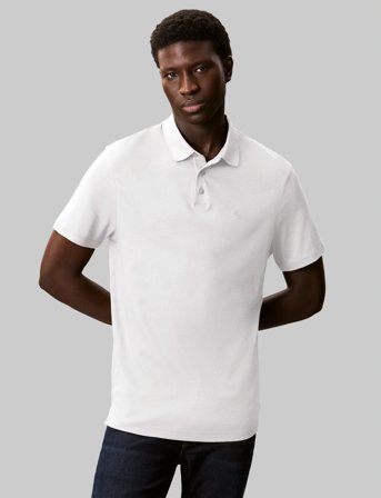 Calvin Klein Ss Supima Chest Emb Polo - White - M