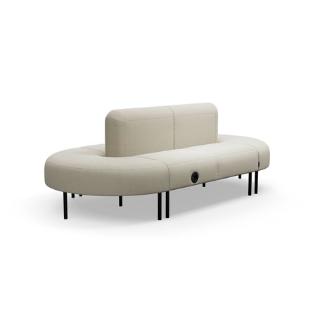 Sofa VARIETY, geschlossener Schwung, mit USB-Steckdose, Stoff Pod CS, Sandstein