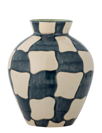 Bloomingville Check Vase - Blue - Ø 20 CM