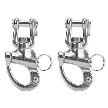 2 KPL Snap Shackle 316 Ruostumaton teräs Pikakiinnitys Erittäin luja Universaali purjeveneen takiloihin 87mm [DB]
