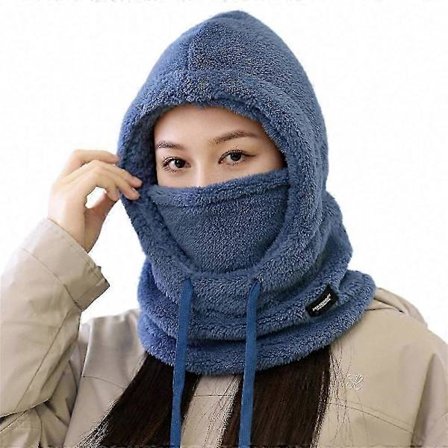 Vindtett Vinter Termisk Fleece Balaclava Skjerf Lue - Ski Snø Ansikts- og Halsvarmer for Kvinner