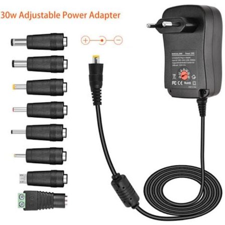 30W AC-DC yleisvirtalähde 3V 4.5V 5V 6V 7.5V 9V 12V, monijänniteadapteri 8 DC-liittimellä kodin elektroniikalle