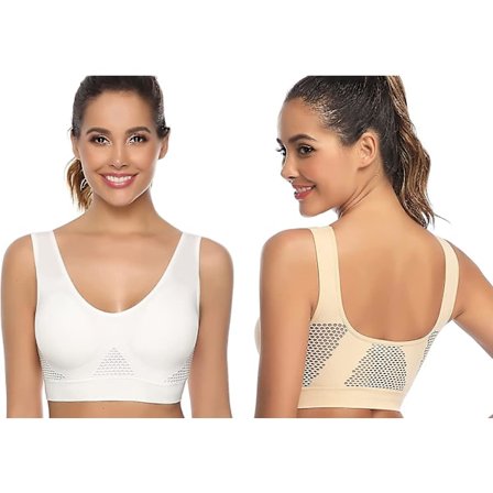 Kvinnors andningsbara bekväma sport-bh sömlös urholkad yogabh med avtagbar dyna bralette