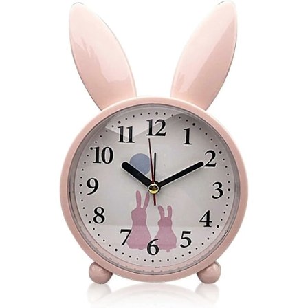 Højkvalitets Børnevækkeur, Kaninvækkeur, Klassisk Analog Vækkeur, Vækkeur, Lydløs, Kaninvækkeur, Børn