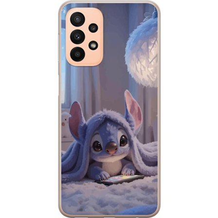 Yhteensopiva Puhelinkuori Samsung Galaxy A23 5G Stitch alapuolella huopa ilta valo viihtyisä sininen muotoilu lämmöllä leikkisyyttä ja unelias tunne