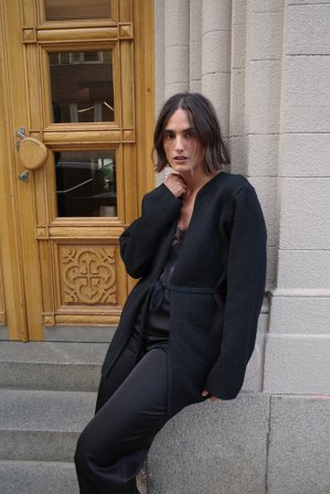 NA-KD Strick-Cardigan mit Gürtel - Cardigans - Schwarz - XS (EU 32)