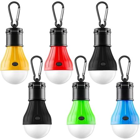 6 stk. Campinglys til telte, bærbar batteridrevet campinglanterne LED teltlys 3 lystilstande hængende udendørslampe til nødsituationer Color