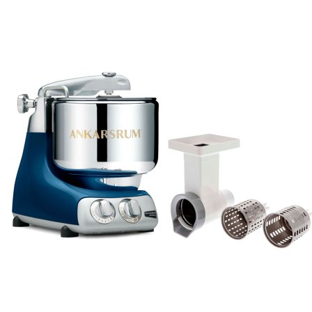 Ankarsrum Assistent Original AKM6230 Ocean Blue + Grønnsakskutter - Kjøp kjøkkenmaskin hos Bakeren og Kokken