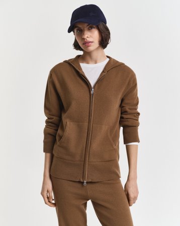 GANT Damen Superfine Lambswool Sweatjacke (S) Khaki