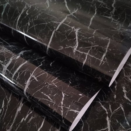 2-delad svart självhäftande tapet möbel självhäftande papper 40cm×1