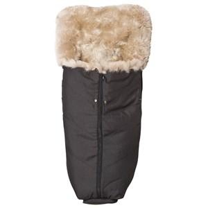 BOZZ Black Melange Linen Ergonomic Lambskin Longwool Footmuff One Size - Stroller accessories - One size - Black - Junge