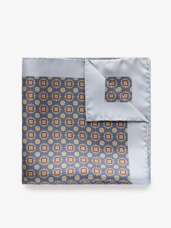 John Henric Men's Blauer Einstecktuch Geometrisch Size Onesize