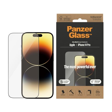 Panzer iPhone 14 Pro | Ultra-Wide Fit w. EasyAligner Screen Protector PanzerGlass - High quality tempered glass screen protector