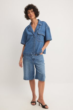 NA-KD Future - Denimshorts - Bermuda shorts - Blå - EU 38