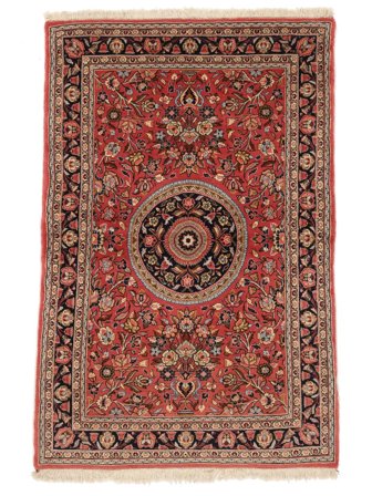 Sarouk Fine Rug 108X166 Dark Red/Brown Wool, Persia/Iran