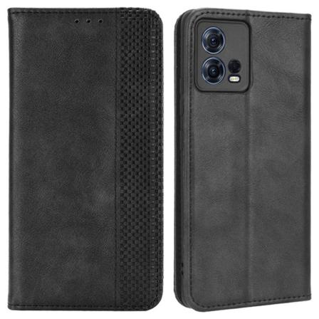 SKALO Motorola Edge 30 Fusion 5G Premium Pungetui med prægning - Black