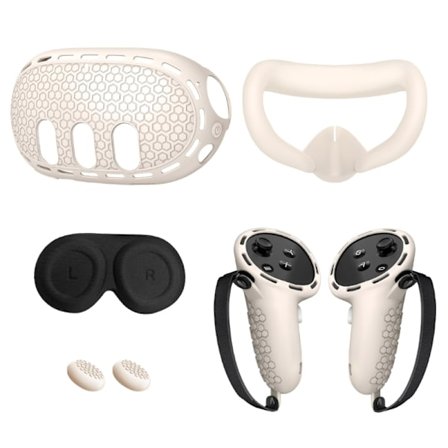 Allt-i-ett VR-tillbehörspaket för headsetkontroll VR skyddsöverdrag VR silikon ögonmask byte av rocker caps