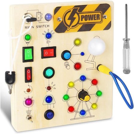 Montessori kiireinen lauta lelu puinen LED-liike aistiaktiviteettilauta lasten lahja