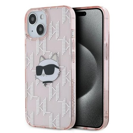 Karl Lagerfeld IML Choupette Head & Monogram fodral för iPhone 13 - rosa