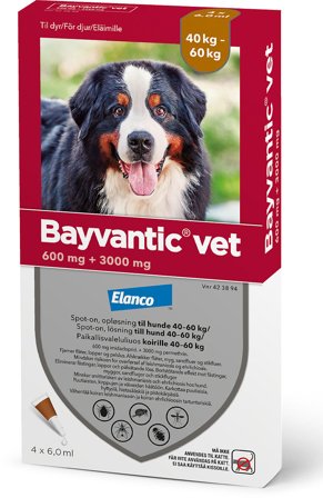 Bayvantic Vet Spot-on til Hund Hunde 40-60 kg (4 X 6,0 ml), Tøj & Bolig, Flåter & Lopper, Flåt- Og Loppemiddel Til Hunde