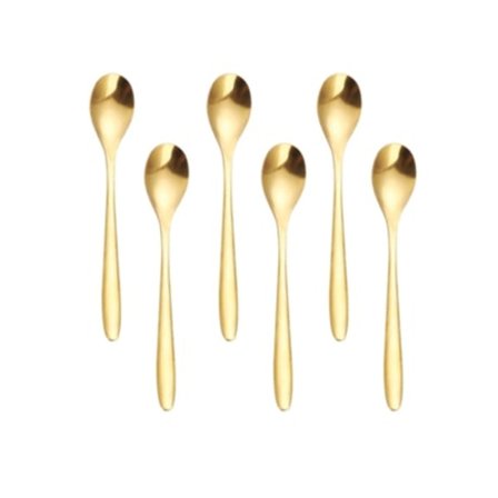 Sett med 30 gullfargede kaffeskjeer i rustfritt stål for middag, dessert og kaffe TRUYUETY