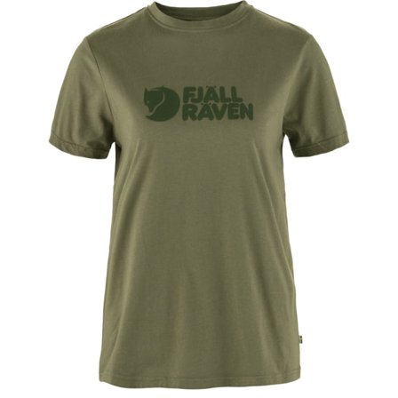 Fjällräven Dam's Logo Tee in Green | Size: Medium, Eko bomull/Polyester