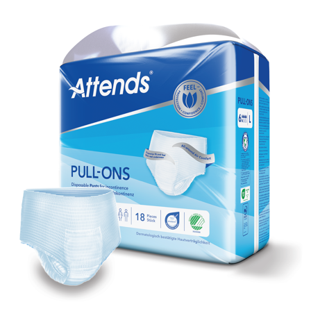 Attends Pull-ons 6 buksebleie, Large, 18 stk.