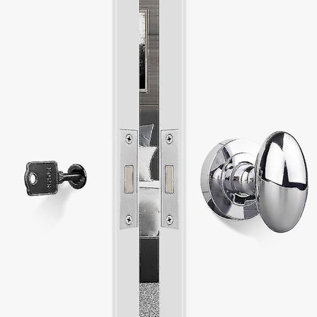 Usynlig Dørlås Enkeltsidet Lås Indendørs Velegnet Til Soveværelsesdør Mørk Lås Træ Dør Baggrundsvæg Sfærisk, Lys Sølv Med Nøgle