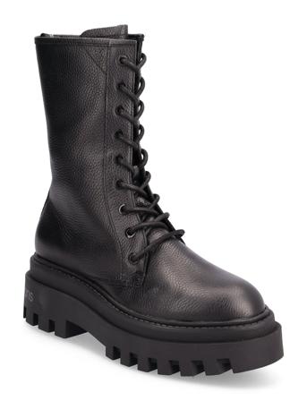 Flatform Mid Laceup Boot Shoes Boots Ankle Boots Laced Boots Svart Calvin Klein