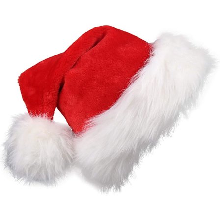 Julemandshue til voksne (voksen), julehat julemandshue, fløjl komfort