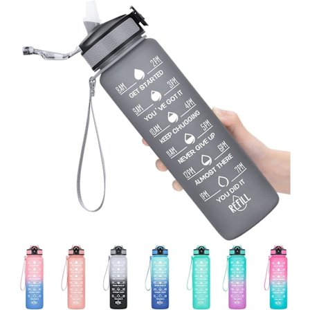 1 liter Motivational Fitness Sport vattenflaska