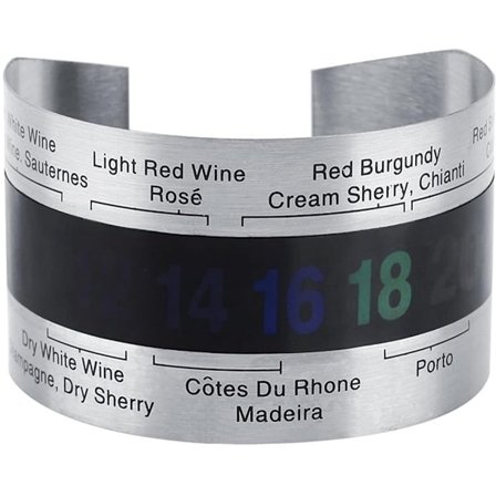 Vin Termometer, Rustfrit Stål Vin LCD Termometer, Ølflaske, Rødvine, Armbånd, Temperatursensor, Vintilbehør