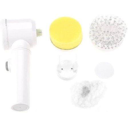 Sähköinen puhdistusharja 5-in-1 taianomainen akkukäyttöinen hankaaja keittiöön, kylpyhuoneeseen, kylpyammeeseen, suihkuun, laattoihin, mattoon, 