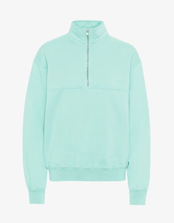 Organic Quarter Zip - Light Aqua - M