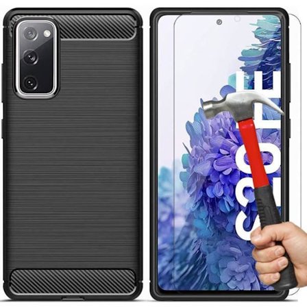 Coque - BOOLING - för Samsung S20 FE - Svart - Stöttålig Repåresistent - 2 Härdade Glas
