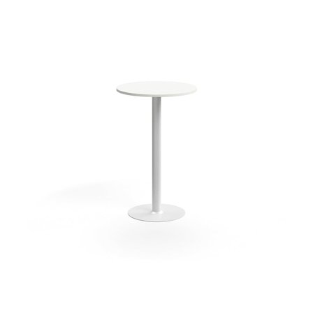 Baaripöytä ALVA, Ø700x1100 mm, korkeapainelaminaatti, valkoinen