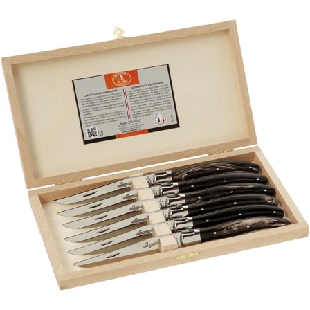 Jean dubost Laguiole kjøttkniv, 6 stk, horn