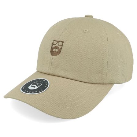Bearded Man - Beige unconstructed Keps - Dad Cap Khaki/Brown Adjustable @ Hatstore