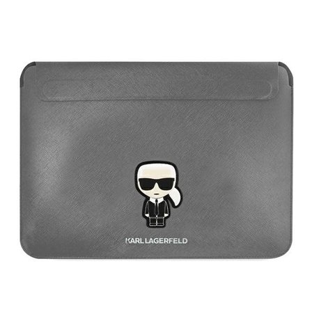 Karl Lagerfeld Saffiano Ikonik Karl -kotelo 16" kannettavalle tietokoneelle - hopea