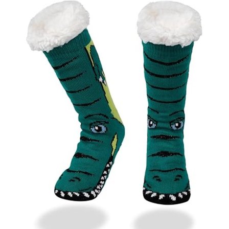 Dame- og herretøfler, unisex varme, myke sklisikre tøfler, søte dyresokker, varme og komfortable plysjfôrede vintersokker, hjemmegulv