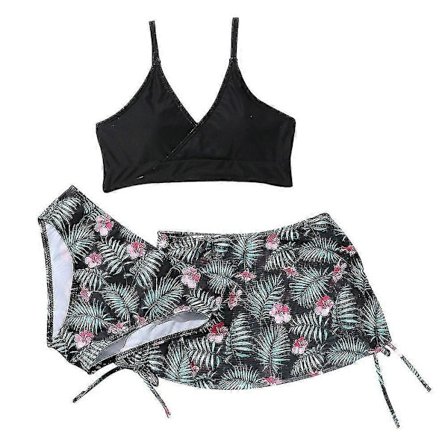 Sommer Lille Piger Tankini Badedragt Sæt 3 Stk/sæt Strand Surf Badetøj 8-12 År Børn Pige Polstret Bikini Badedragt Sæt