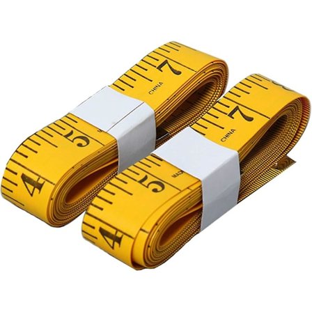120 tuuman / 300 cm pehmeä mittanauha, taskumittanauha ompeluun, räätälille, vaatteiden ja kehon mittaamiseen, keltainen 2-pakkauksessa