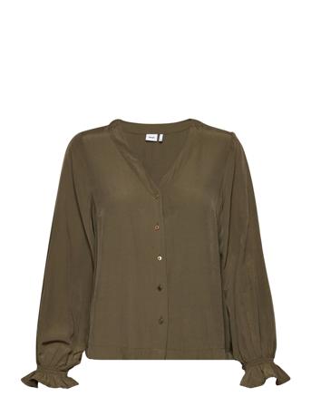 Nuyvette Shirt Langermet Skjorte Grønn Nümph*Betinget Tilbud