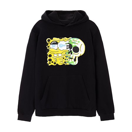 SpongeBob SquarePants Herr Skull Hoodie M Svart