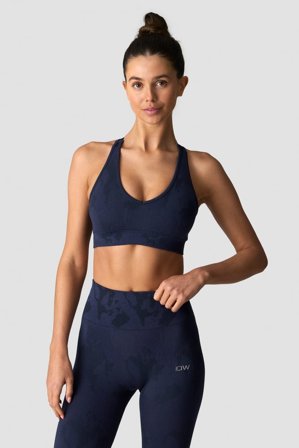 ICANIWILL - Camo Seamless V-neck Sports bra Navy Camo - Sport-BH - Damen - ICIW