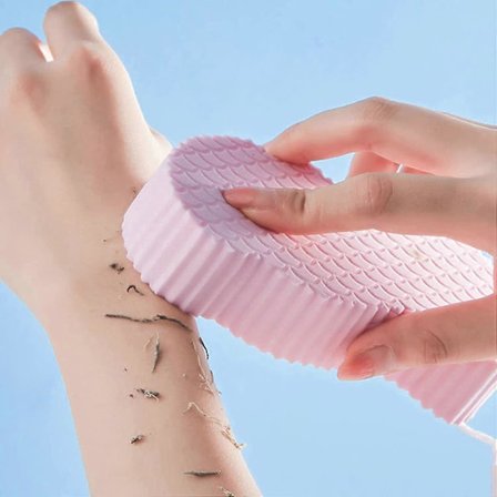 2 stk. Superblød Eksfolierende Badesvamp, 3d Baby Badesvamp, Død Hud Massager Rensesvamp pink