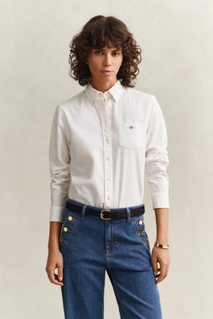 GANT Damen Regular Fit Classic Oxford-Bluse (34) Weiß