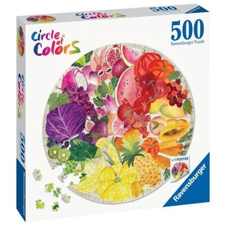 Ravensburger - 500 bitar runt pussel - Frukt och grönsaker (Circle of Colors)